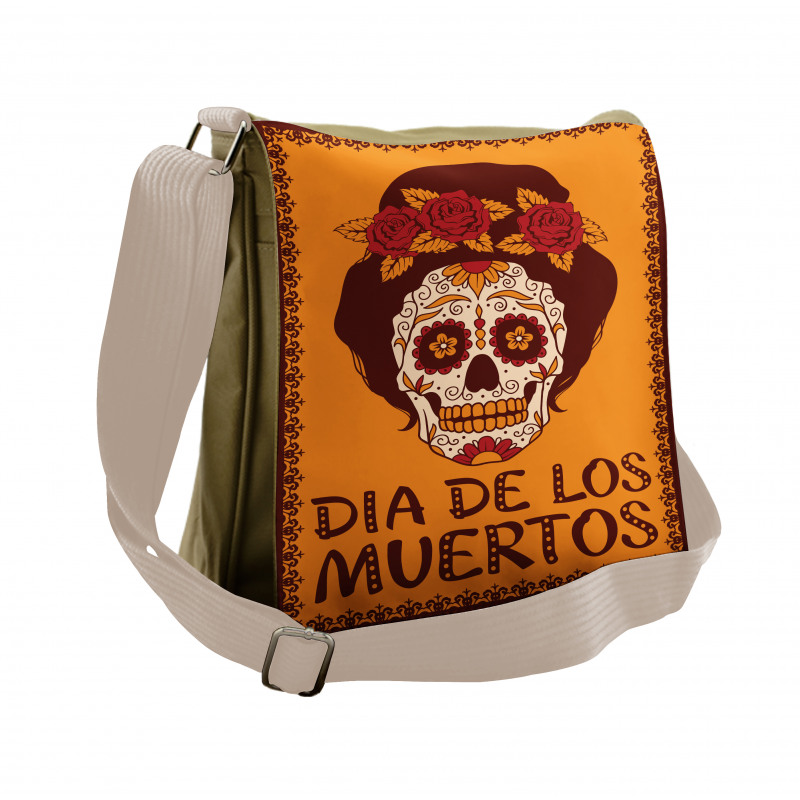 Mexican Skull Girl Messenger Bag