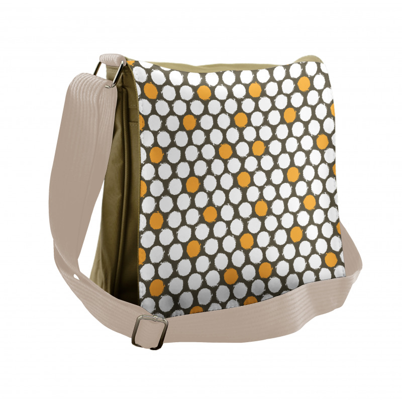 Bicolor Grunge Style Dots Messenger Bag