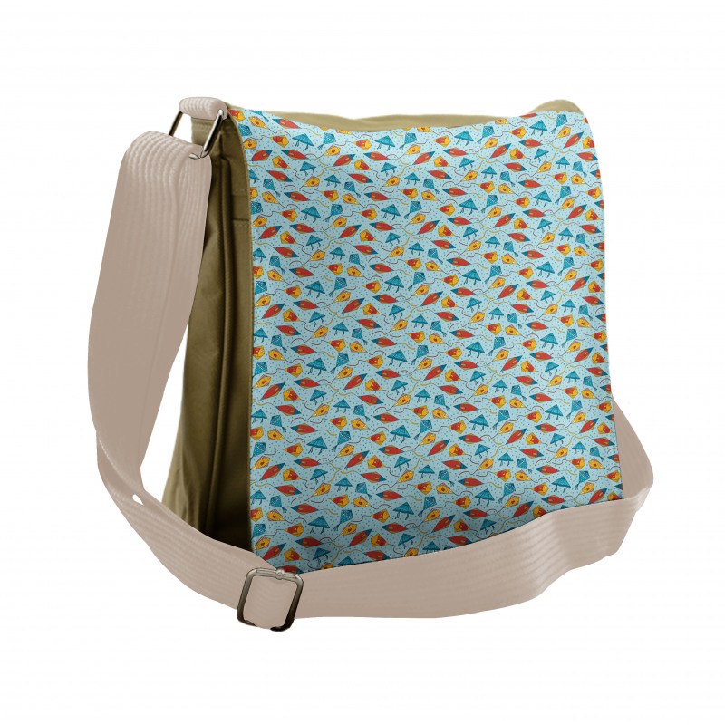 Kite Shaped Animal Pattern Messenger Bag