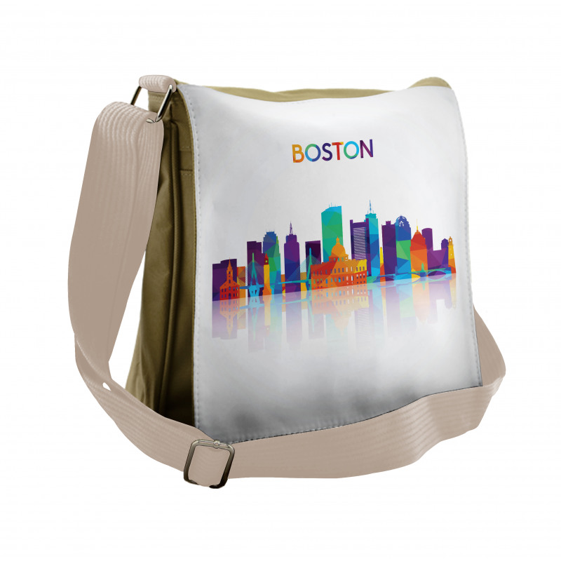 City Skyline Silhouette Messenger Bag