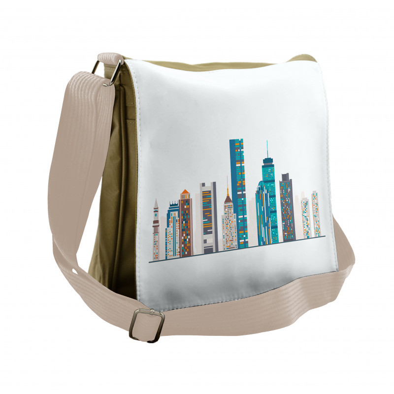 Flat City Illustration Messenger Bag