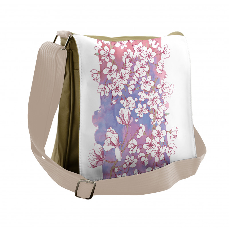 Japanese Spring Bloom Messenger Bag