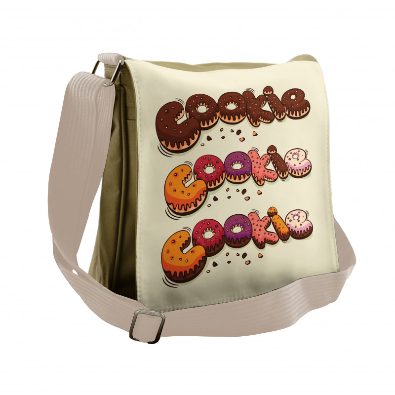 Doodle Style Bakery Theme Messenger Bag