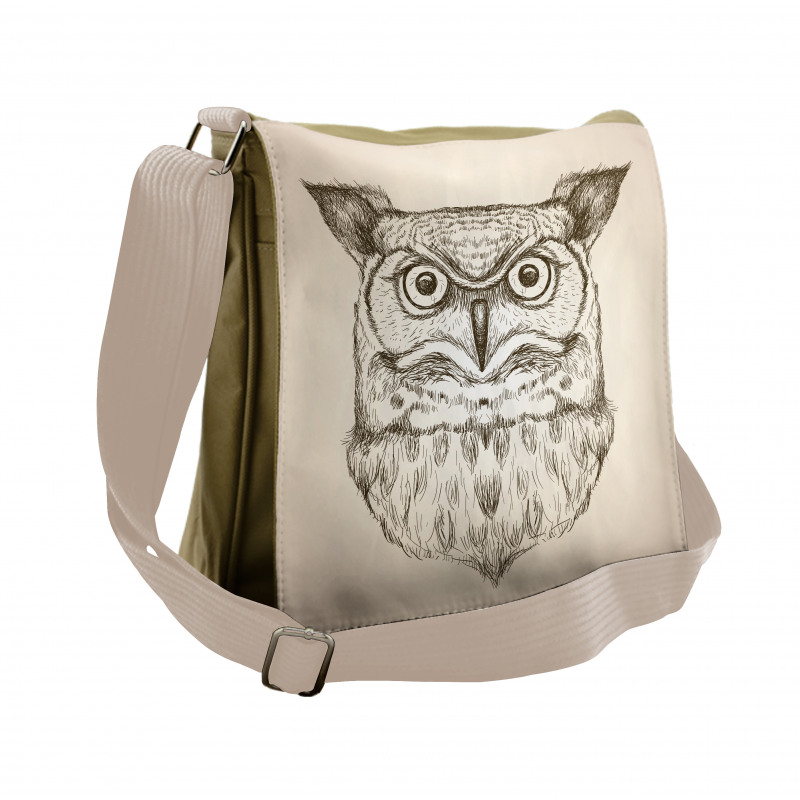 Wildlife Animal Head Sketch Messenger Bag