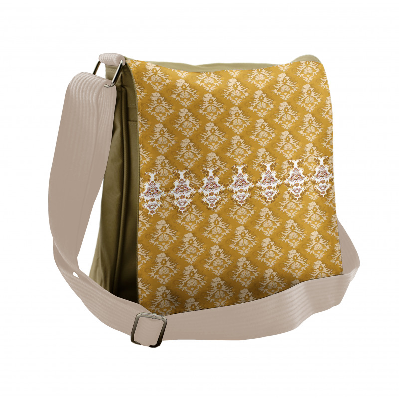 Artistic Nostalgic Damask Messenger Bag