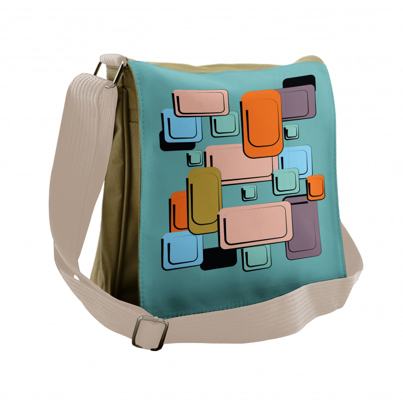 Geometric Rectangle Forms Messenger Bag