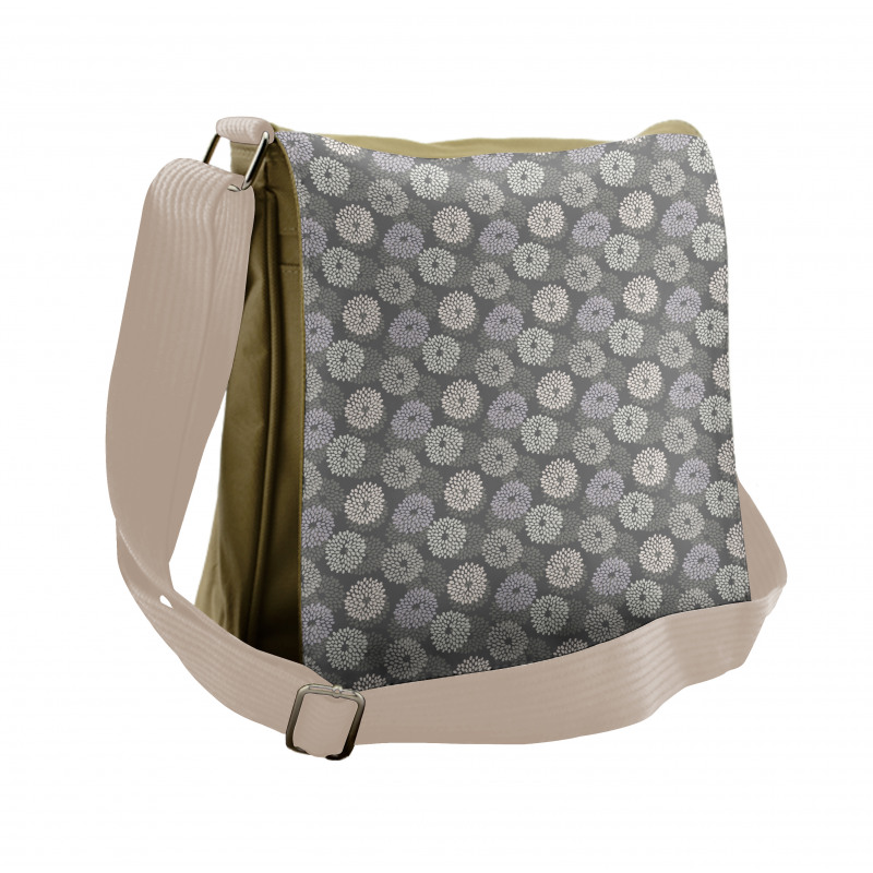 Abstract Dahlia Flowers Messenger Bag