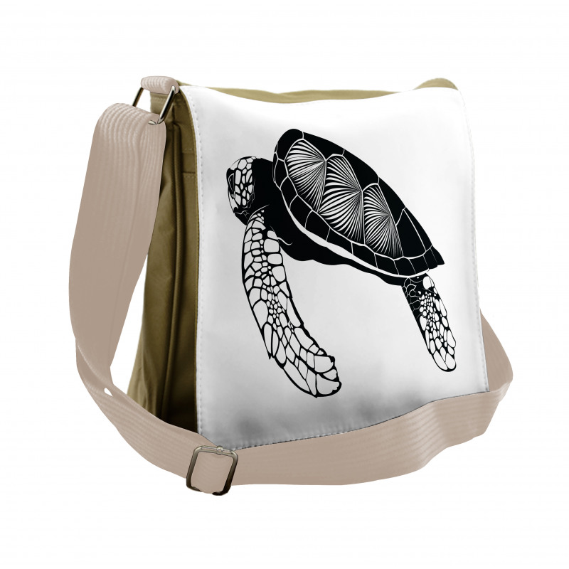 Floating Tortoise Design Messenger Bag