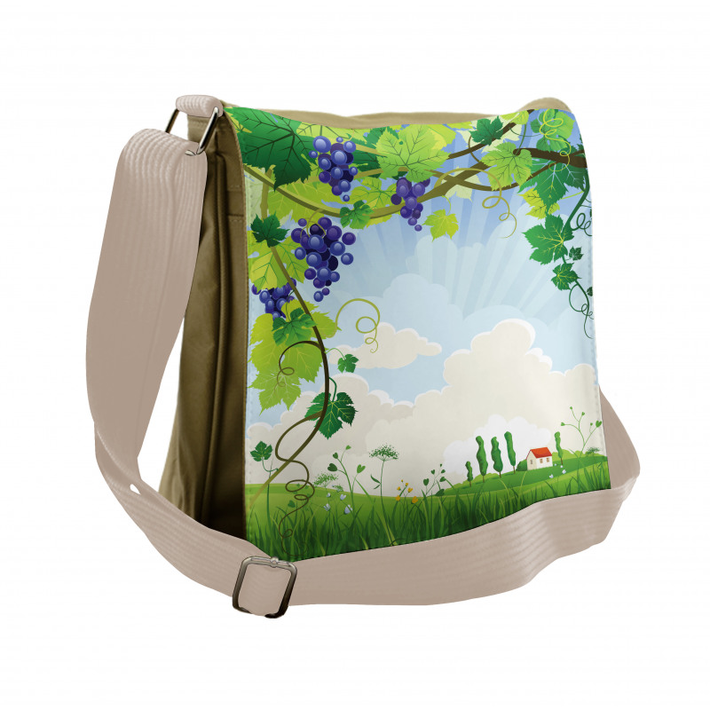 Rural Countryside Grapes Messenger Bag