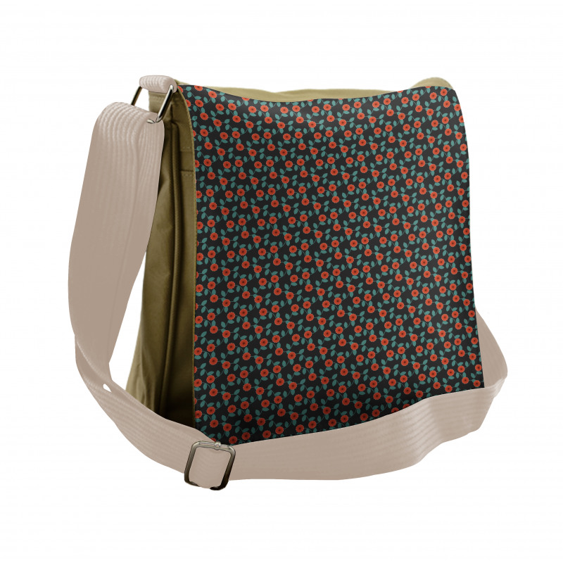 Summer Leafy Stems Foliage Messenger Bag