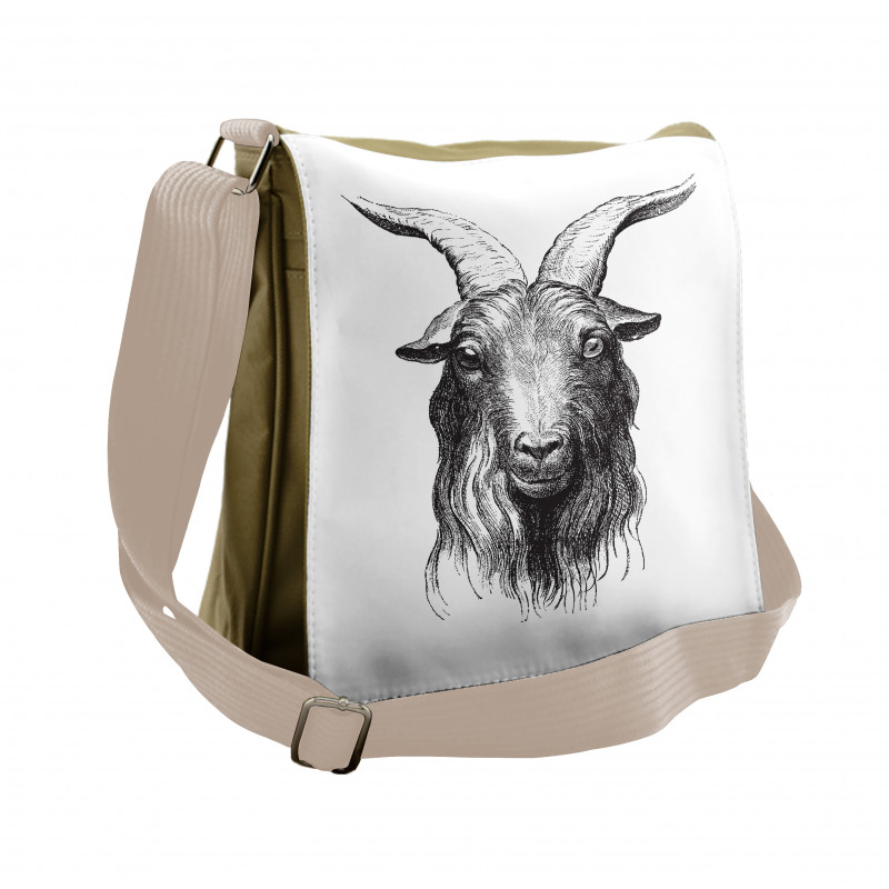 Wild Ruminant Mammal Head Messenger Bag