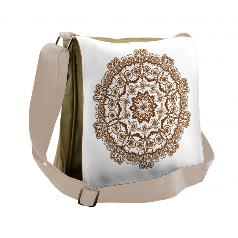 Monochrome Circles Ornate Messenger Bag