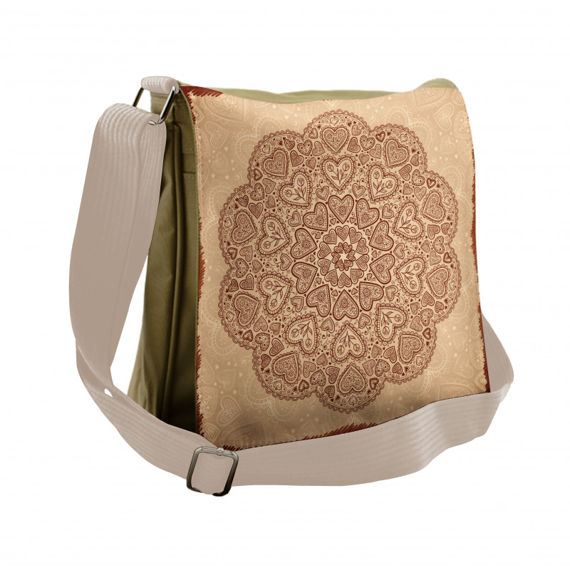 Circular Hearts Messenger Bag