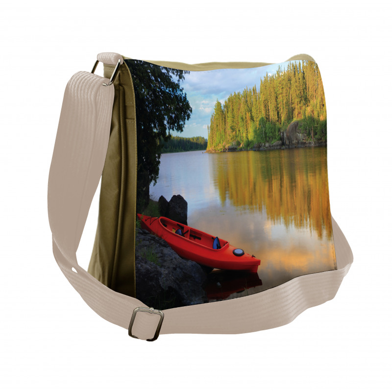 Canoe Lake Autumn Messenger Bag