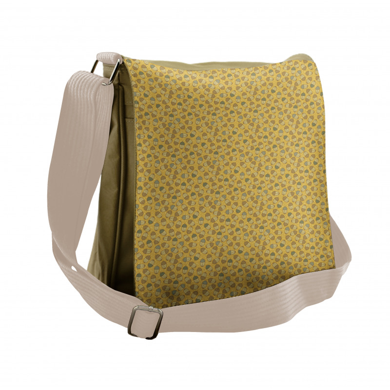 Doodle Dots Nuts Pattern Messenger Bag