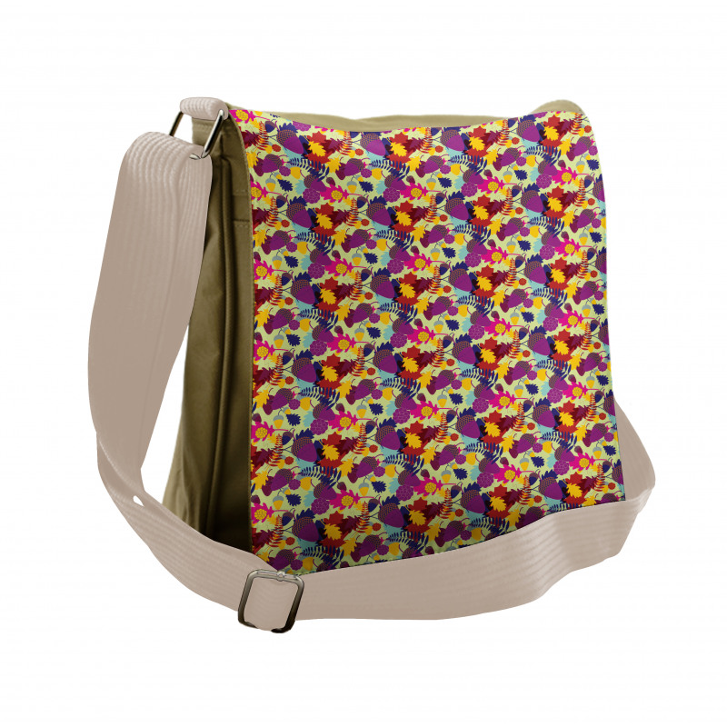 Oak Leaves with Nuts Messenger Bag