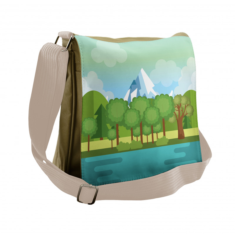 Mountains Lake Trees Messenger Bag