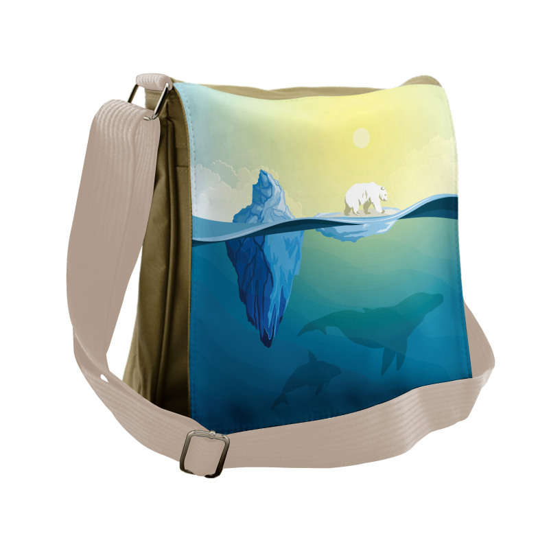 Ice Melting in Ocean Messenger Bag