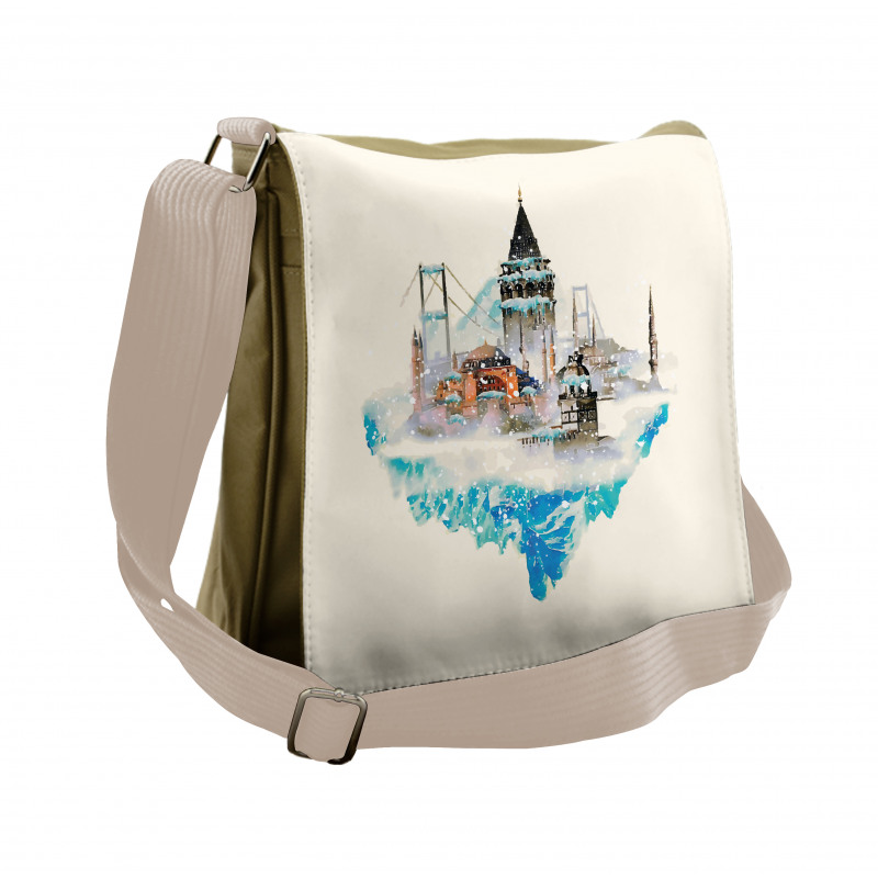 Watercolor Winter Art Messenger Bag