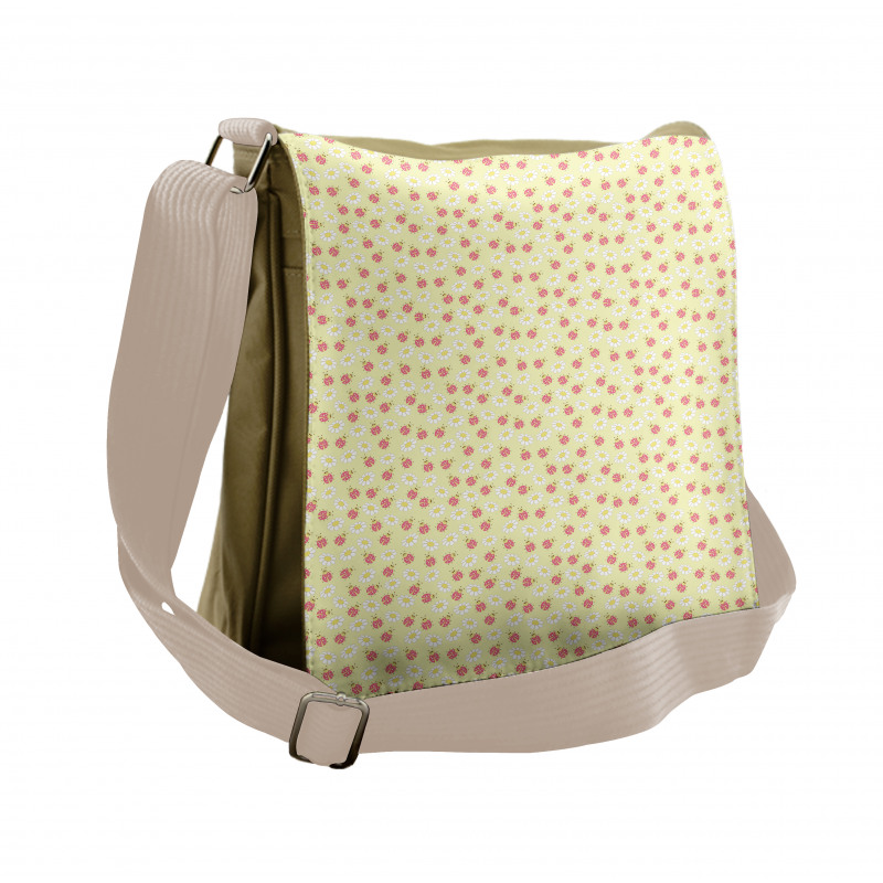 Daisy and Bugs Pattern Messenger Bag