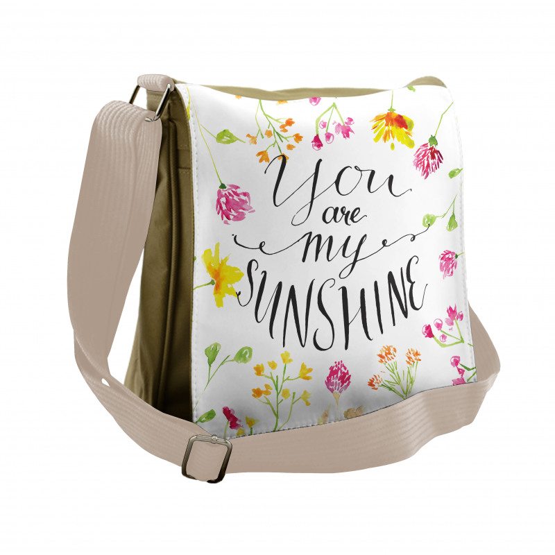 Loving My Sunshine Slogan Messenger Bag