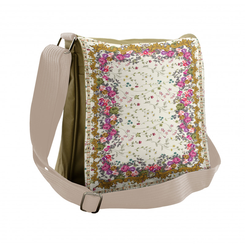 Spring Love Colorful Roses Messenger Bag