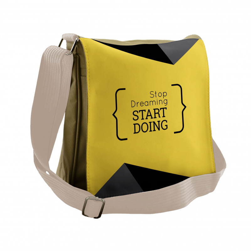 Geometric Motivational Messenger Bag