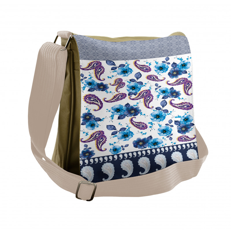 Watercolor Vintage Flora Messenger Bag