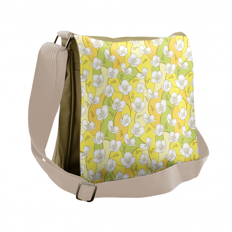 Delicate White Petals Messenger Bag