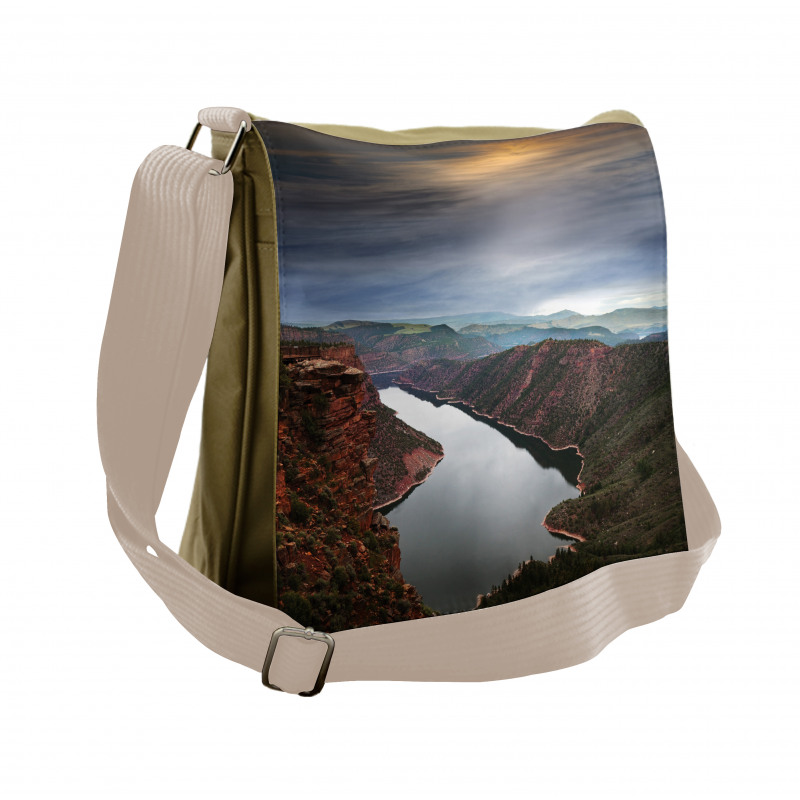 Mountain River Scenery Messenger Bag