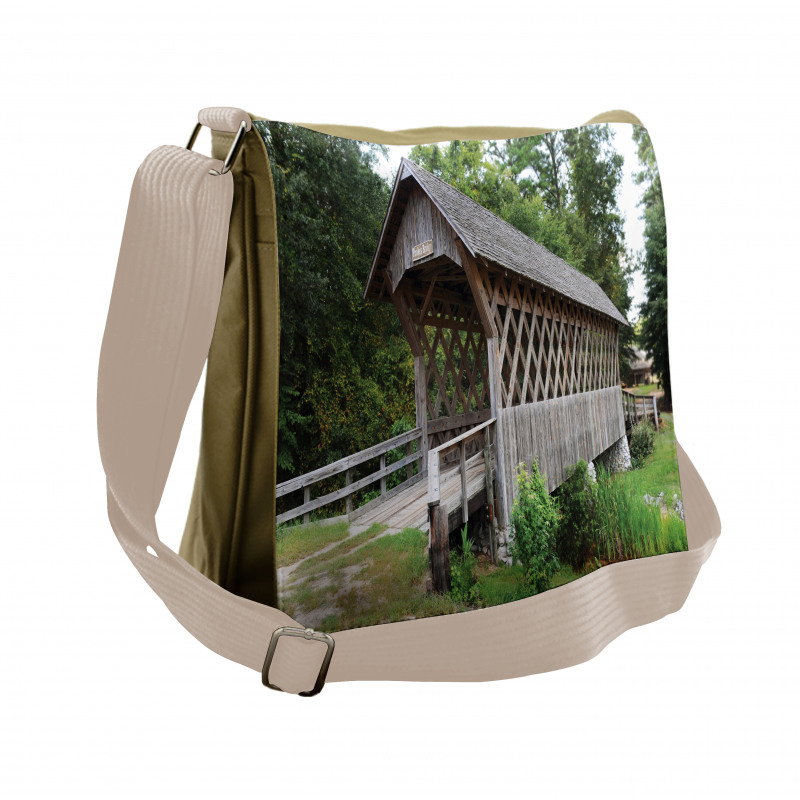 Old Wooden Bridge Print Messenger Bag