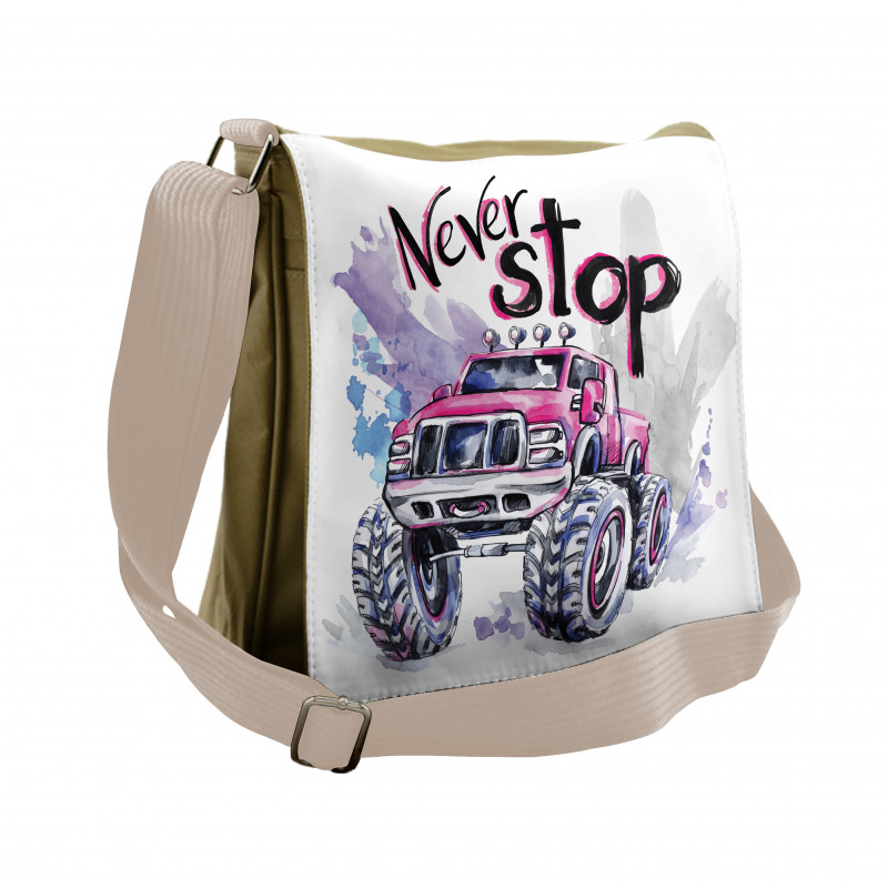 Never Stop Words Messenger Bag