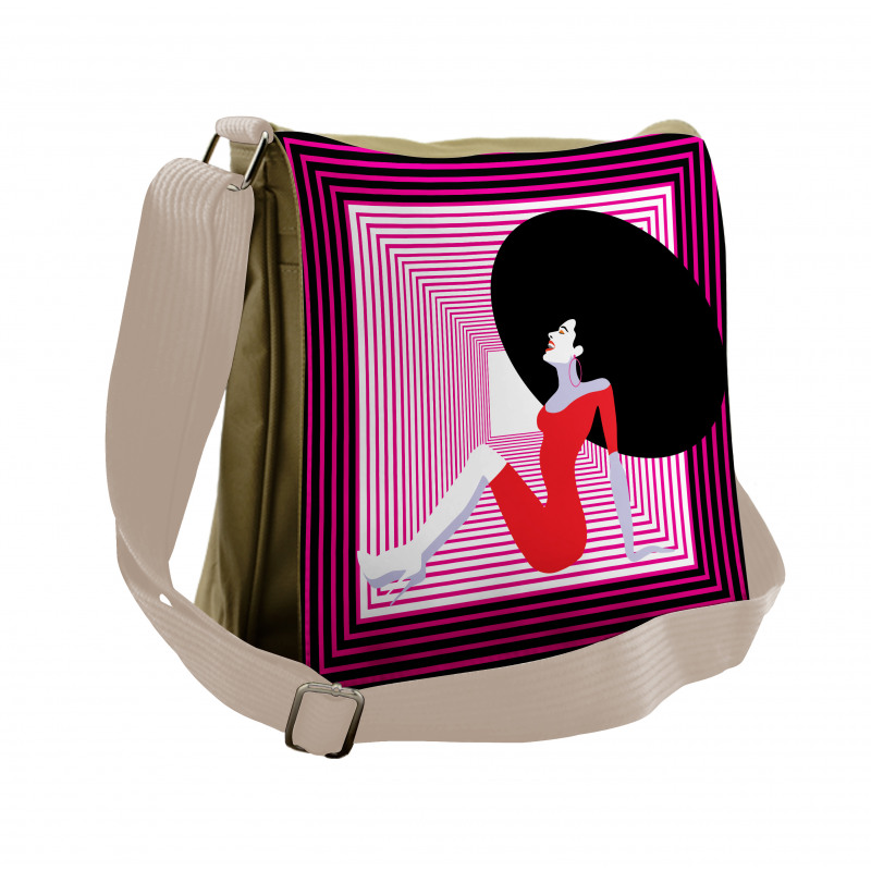 Pop Art Vintage Woman Messenger Bag