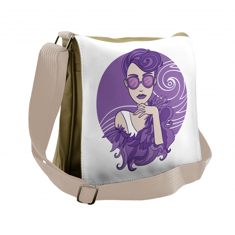 Glam Lady Grunge Hair Messenger Bag