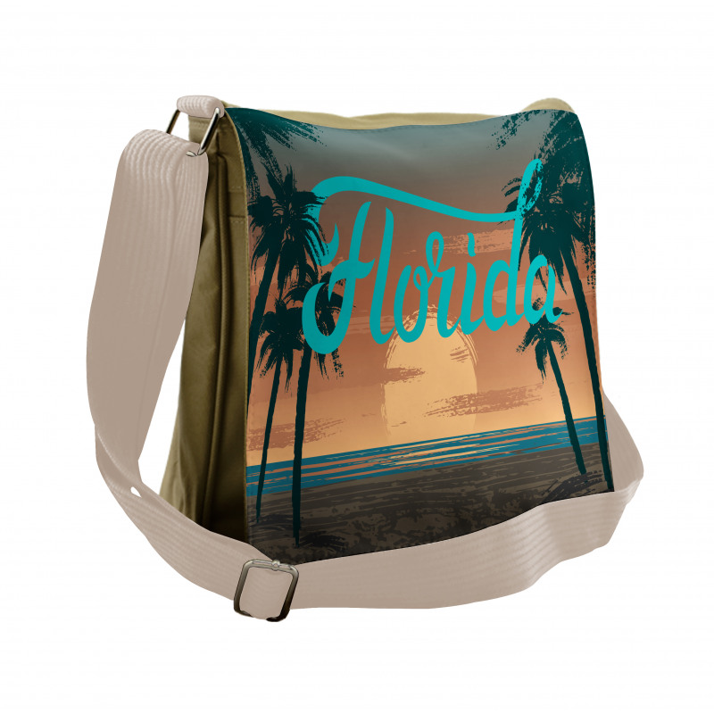 Grunge Sunset Coastline Messenger Bag