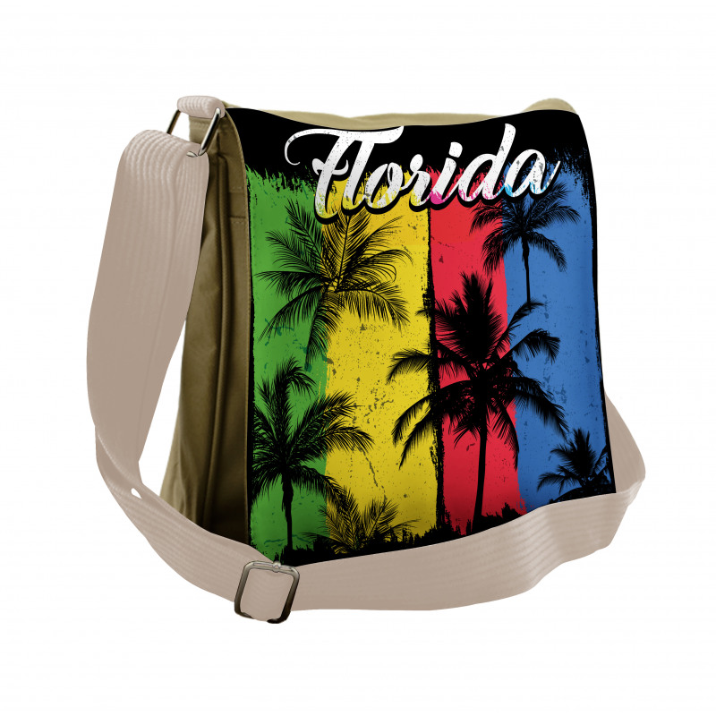 Grunge Palms Colorful Messenger Bag