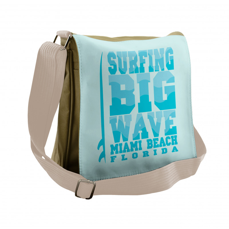 Surfing Big Wave Miami Messenger Bag