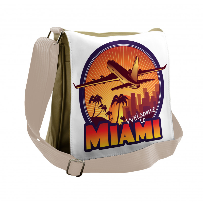 Welcome Miami Graphic Messenger Bag