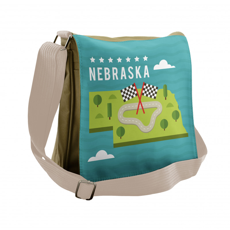 Map of Nebraska State Messenger Bag