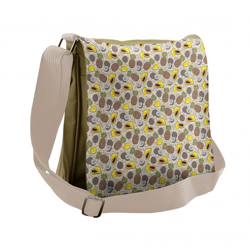 Papaya Coconut Pineapple Messenger Bag