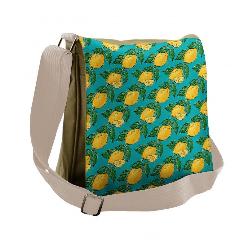 Hand Drawn Style Lemons Messenger Bag