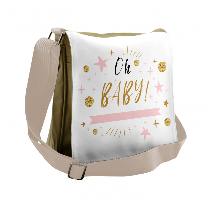 Calligraphy Stars Dots Messenger Bag