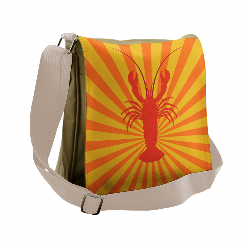 Aquatic Animal Lines Messenger Bag