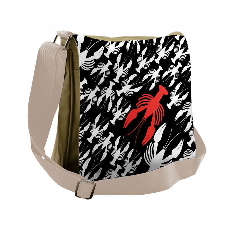 Silhouette Ocean Fauna Messenger Bag