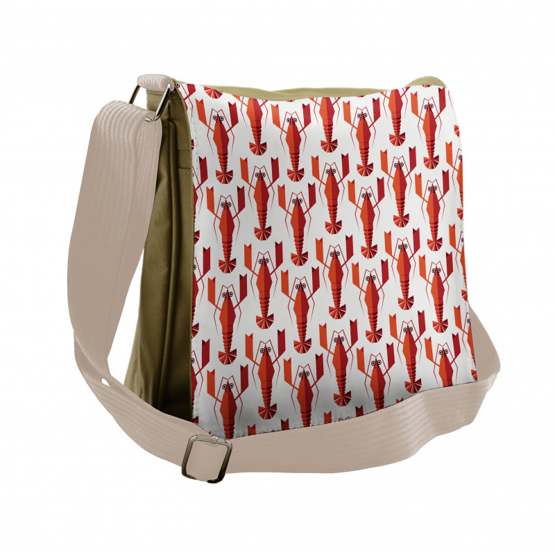 Geometric Lobsters Graphic Messenger Bag