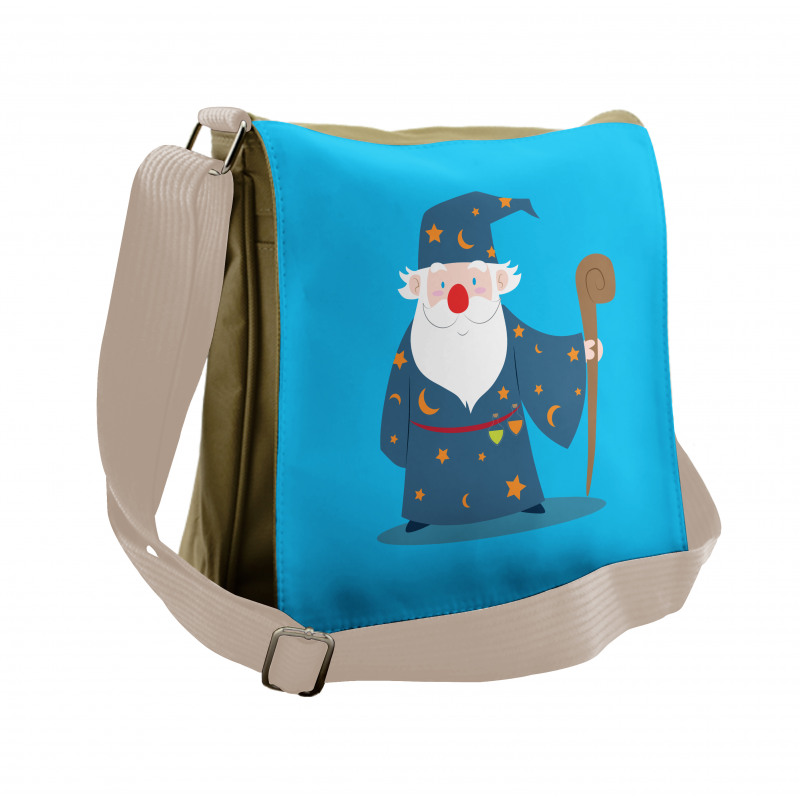 Old Man with Magic Staff Messenger Bag