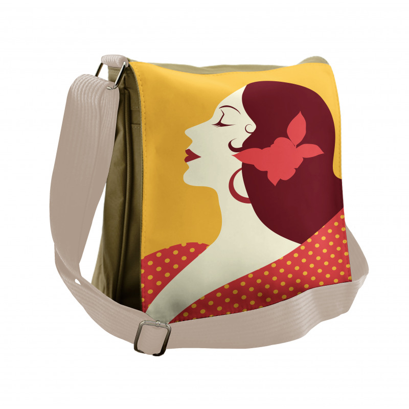 Retro Flamenco Woman Messenger Bag