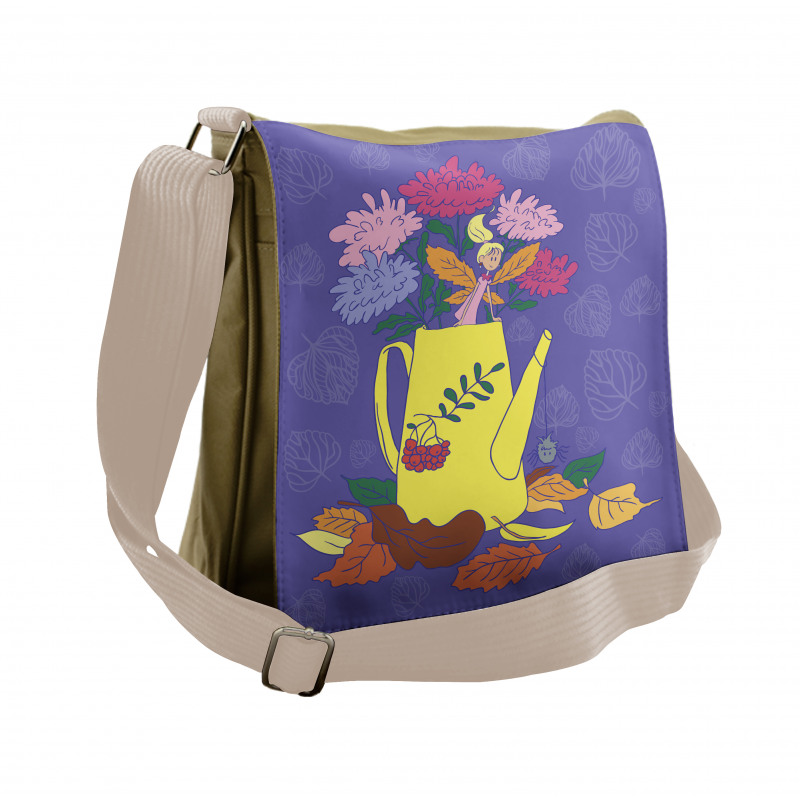 Flower Bucket Water Can Messenger Bag