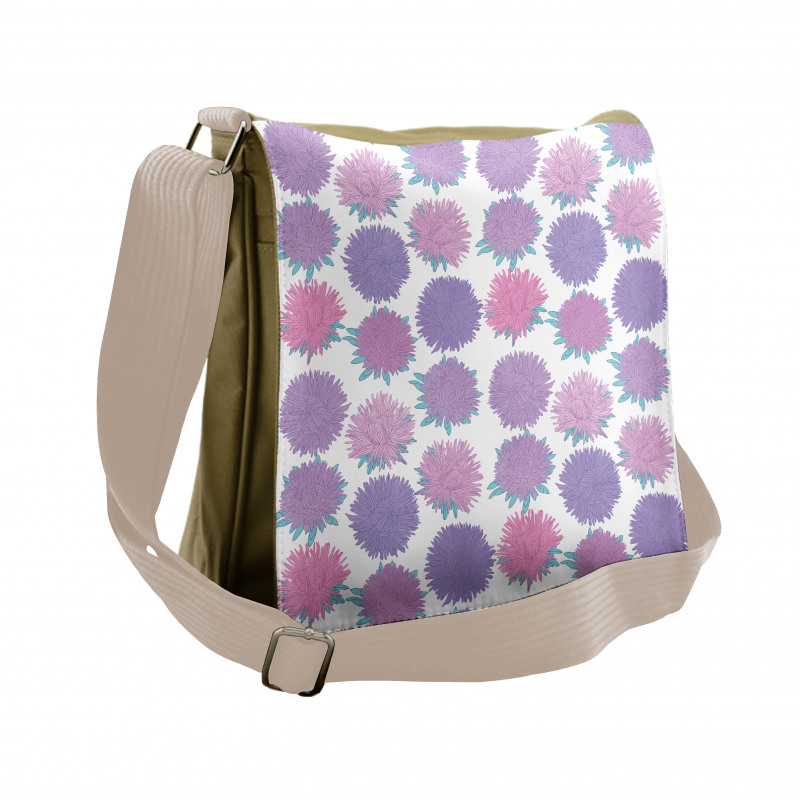 Detailed Flower Pattern Messenger Bag