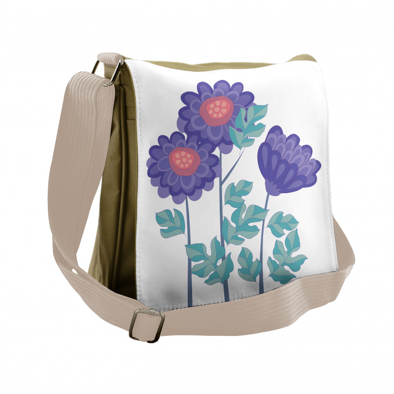 Ornamental Flower Bouquet Messenger Bag